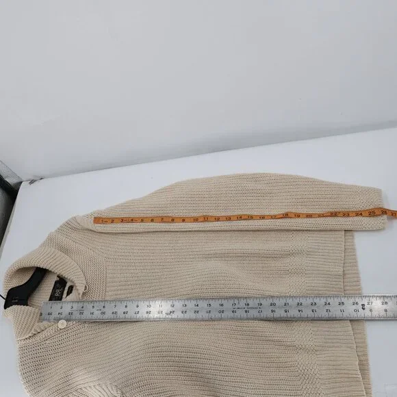 RRL Ralph Lauren sweater mens large Shawl Collar Cotton Knit beige jumper - Picture 9 of 13